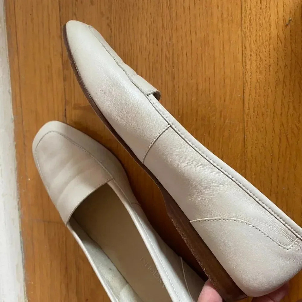 Enzo Angiolini White Leather Loafers - Picture 10 of 12